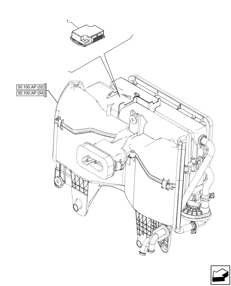 Схема запчастей Case IH FARMALL 120C - (55.050.AK[01]) - VAR - 334183, 334211, 391606, 743496, 743573, 744588 - HEATER, MODULE (55) - ELECTRICAL SYSTEMS