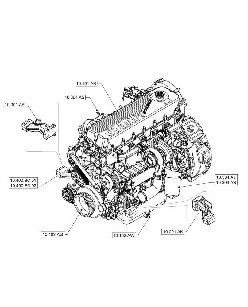 Схема запчастей Case IH A8800 - (00.000.10[02]) - PICTORIAL INDEX - ENGINE (00) - GENERAL & PICTORIAL INDEX