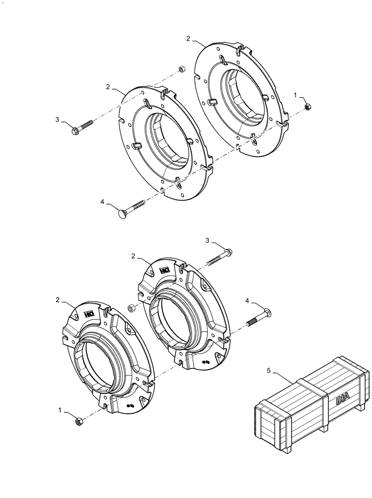 Схема запчастей Case IH FARMALL 50A - (88.100.39[04]) - DIA KIT, REAR BALLAST WEIGHT - 40 X 2 KG - CIH (88) - ACCESSORIES