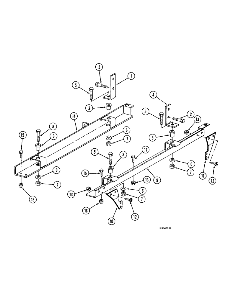 Схема запчастей Case IH 1680 - (2-50) - ENGINE RAILS AND SUPPORTS, DTI-466C DIESEL ENGINE (01) - ENGINE