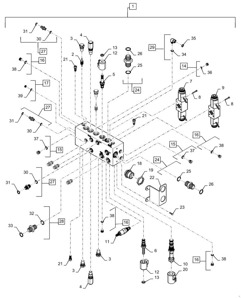 Схема запчастей Case IH 6140 - (35.415.AA) - VALVE, FEEDER (35) - HYDRAULIC SYSTEMS