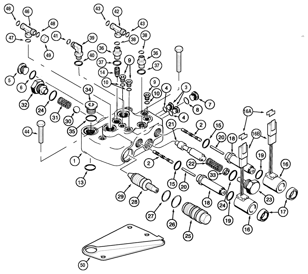 Схема запчастей Case IH MX120 - (08-06) - HITCH VALVE ASSEMBLY (08) - HYDRAULICS