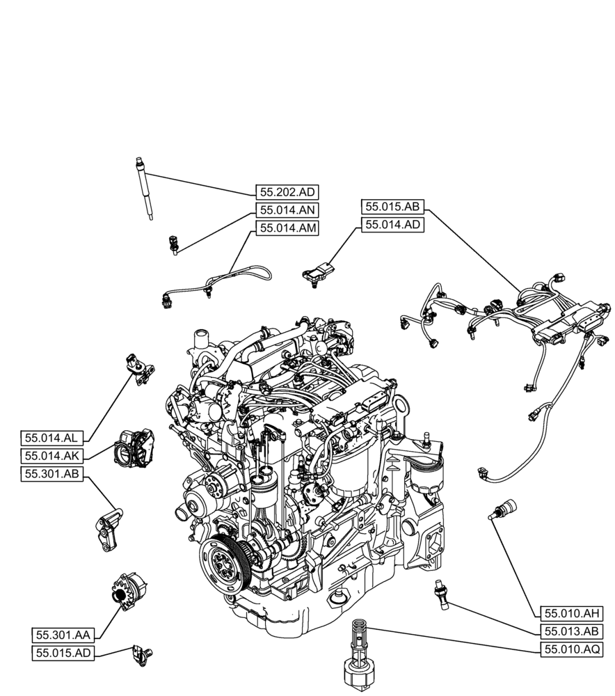 Схема запчастей Case IH F5GFL413A B006 - (55.000.00) - SECTION INDEX - ELECTRIC SYSTEM CONTROL (55) - ELECTRICAL SYSTEMS