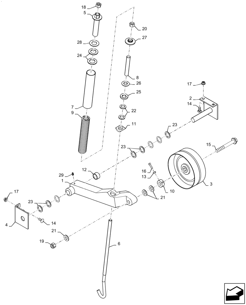 Схема запчастей Case IH 6140 - (60.110.AT) - IDLER, FEEDER (60) - PRODUCT FEEDING