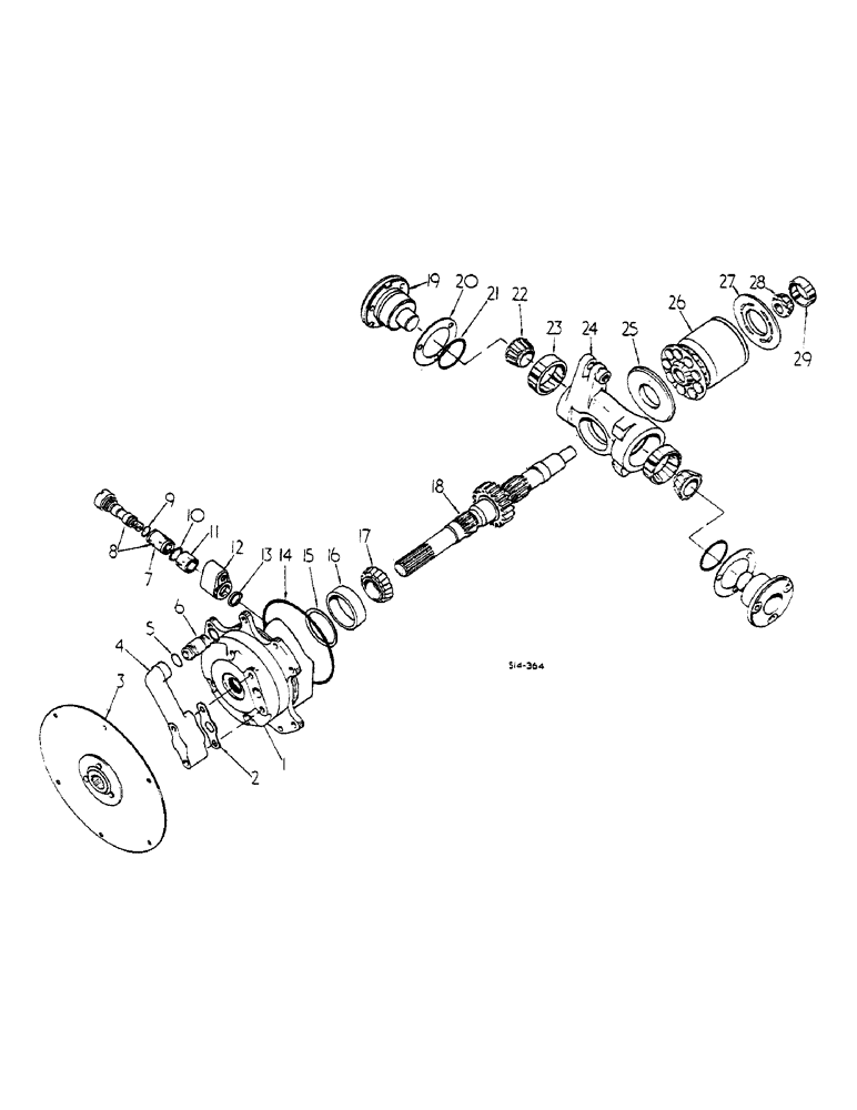 Схема запчастей Case IH HYDRO 84 - (07-007) - HYDRO, INPUT SHAFT AND CYL BLOCK PUMP (04) - Drive Train