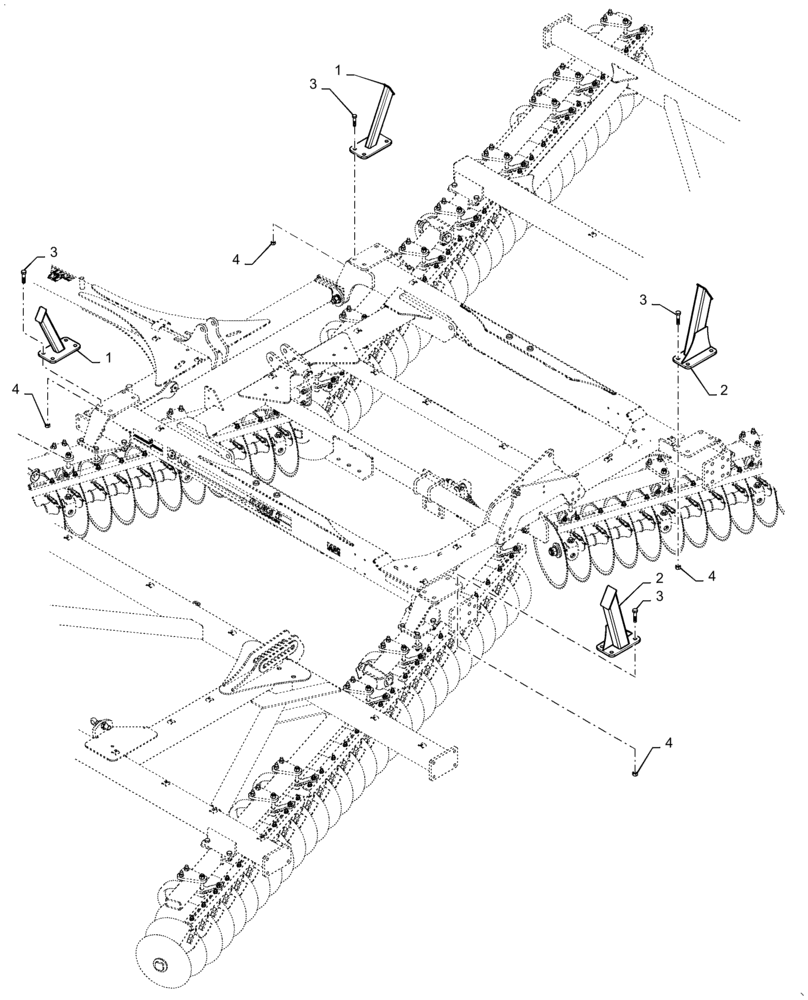 Схема запчастей Case IH TRUE-TANDEM 345 - (39.110.AB[52]) - WING REST LARGE (39) - FRAMES AND BALLASTING