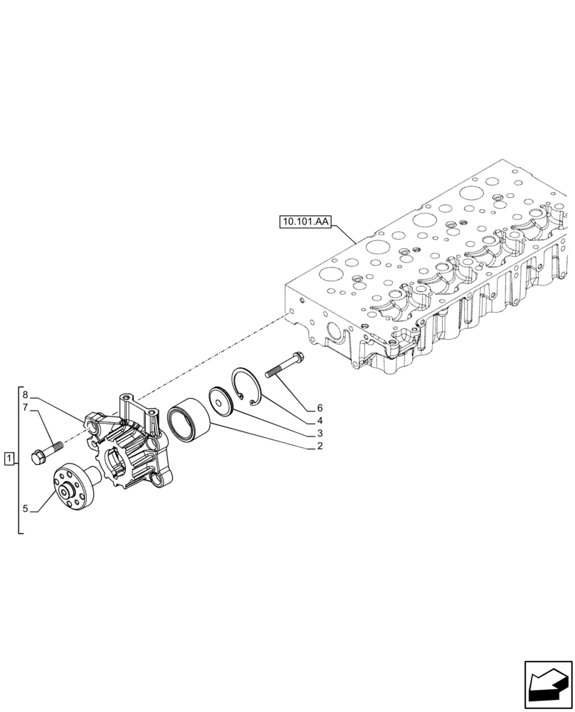 Схема запчастей Case IH F5GFL413A B007 - (10.414.AC) - FAN, SUPPORT (10) - ENGINE