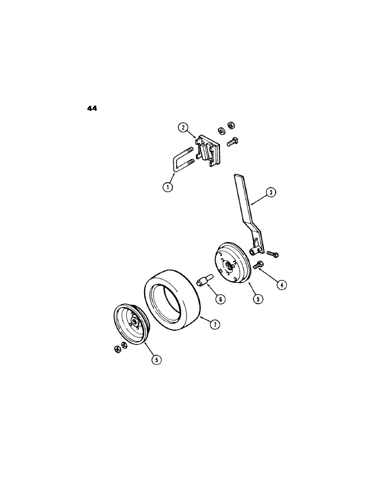 Схема запчастей Case IH 100-SERIES - (44) - GANG GAUGE WHEEL, SN1605900 AND UP 