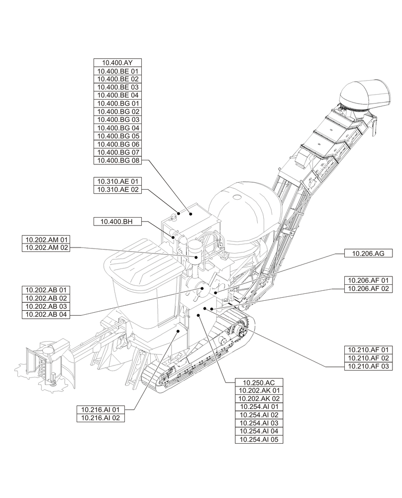 Схема запчастей Case IH A8800 - (00.000.10[01]) - PICTORIAL INDEX - ENGINE (00) - GENERAL & PICTORIAL INDEX