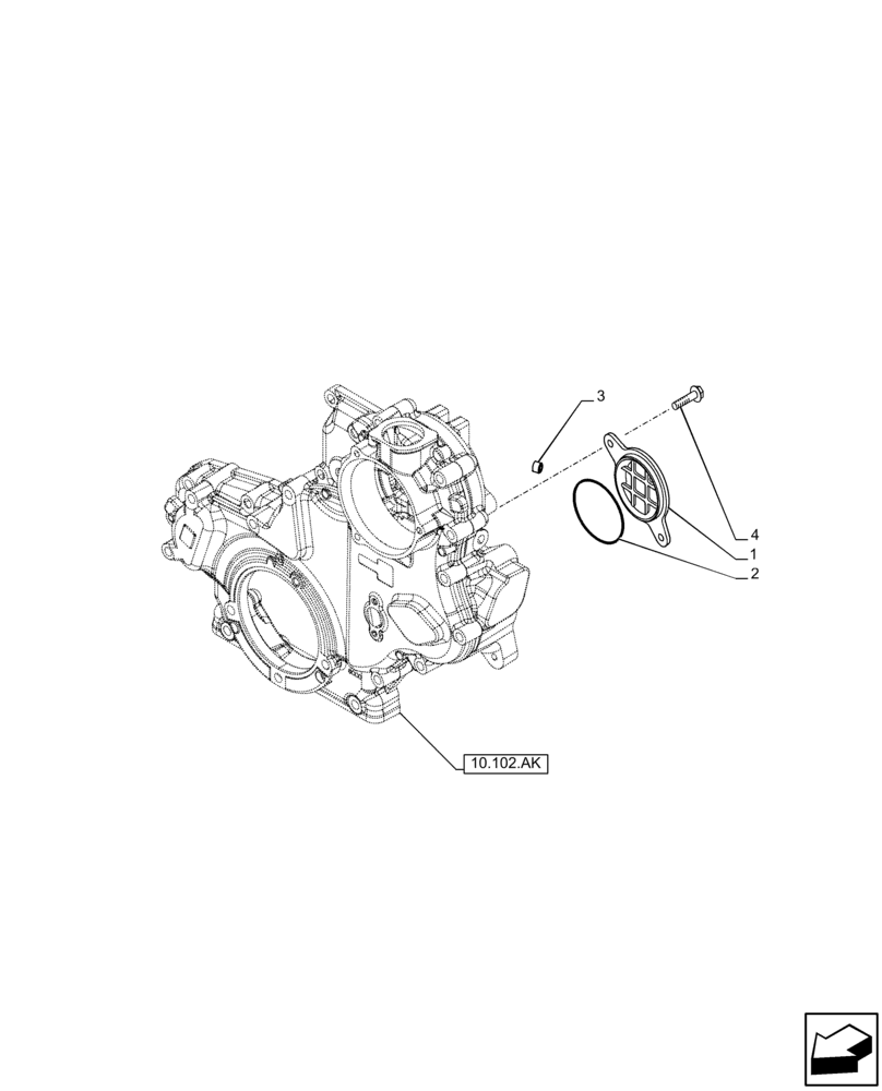 Схема запчастей Case IH F5GFL413A B007 - (10.102.AQ) - INJECTION PUMP DRIVE, COVER (10) - ENGINE