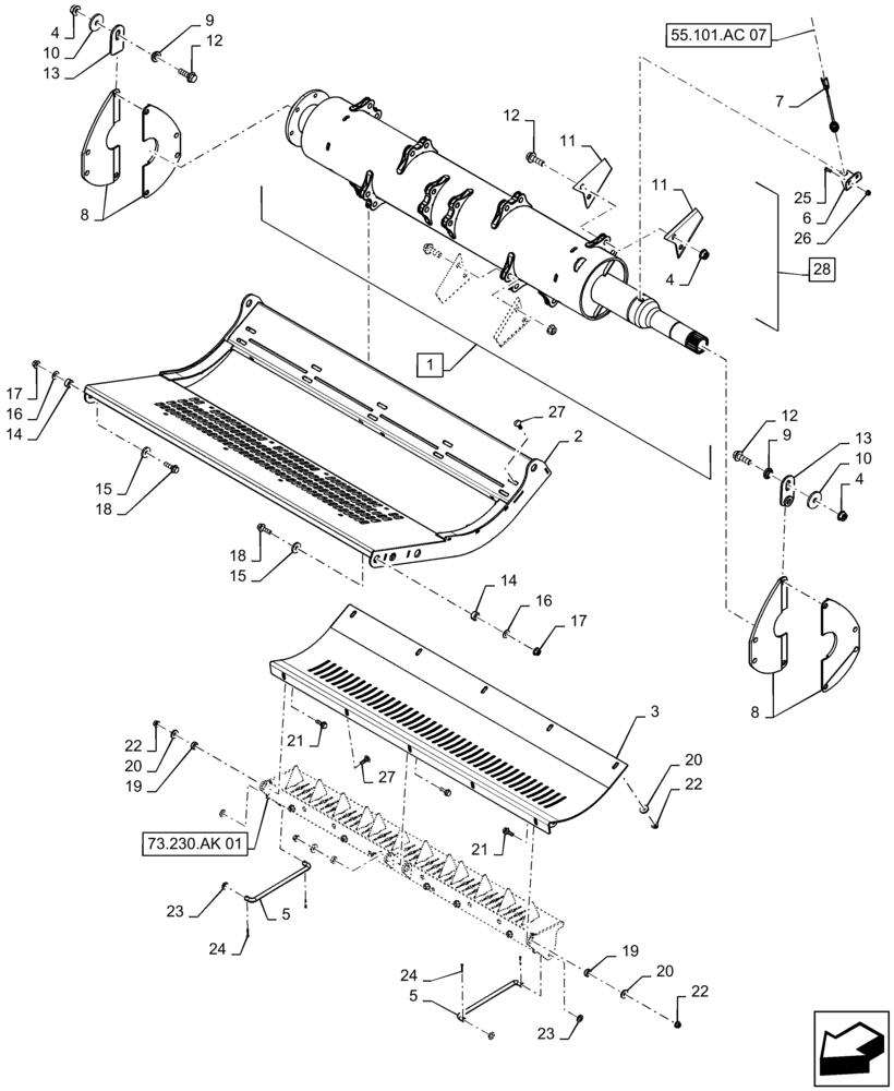 Схема запчастей Case IH 9240 - (73.230.AJ[01]) - VAR - 722761 - STRAW CHOPPER (73) - RESIDUE HANDLING