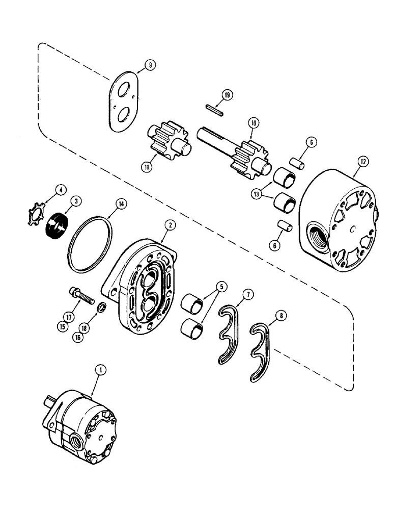 Схема запчастей Case IH 60 - (54) - T54597 HYDRAULIC PUMP, 13 GPM PUMP, 885, 990 AND 995 TRACS. (35) - HYDRAULIC SYSTEMS