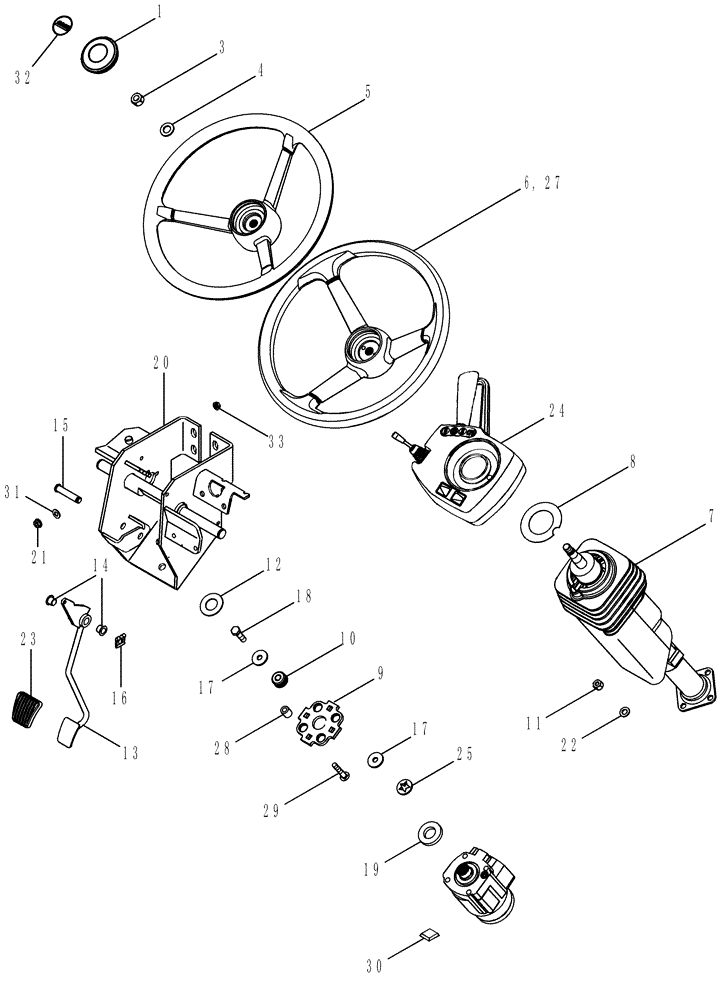 Схема запчастей Case IH MX215 - (05-01) - STEERING WHEEL AND COLUMN (05) - STEERING