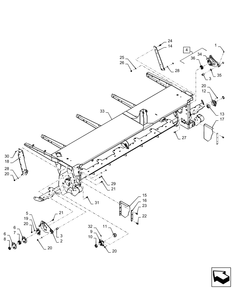 Схема запчастей Case IH DC163 - (60.620.AH[01]) - HEADER, ASSY, 4.9M ROLL (60) - PRODUCT FEEDING