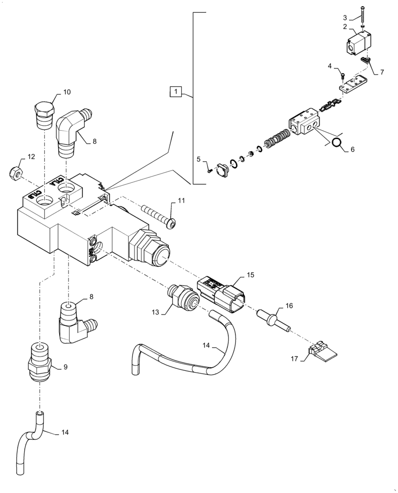 Схема запчастей Case IH TITAN 3040 - (33.300.AE[01]) - PARK BRAKE VALVE ASSEMBLY (33) - BRAKES & CONTROLS