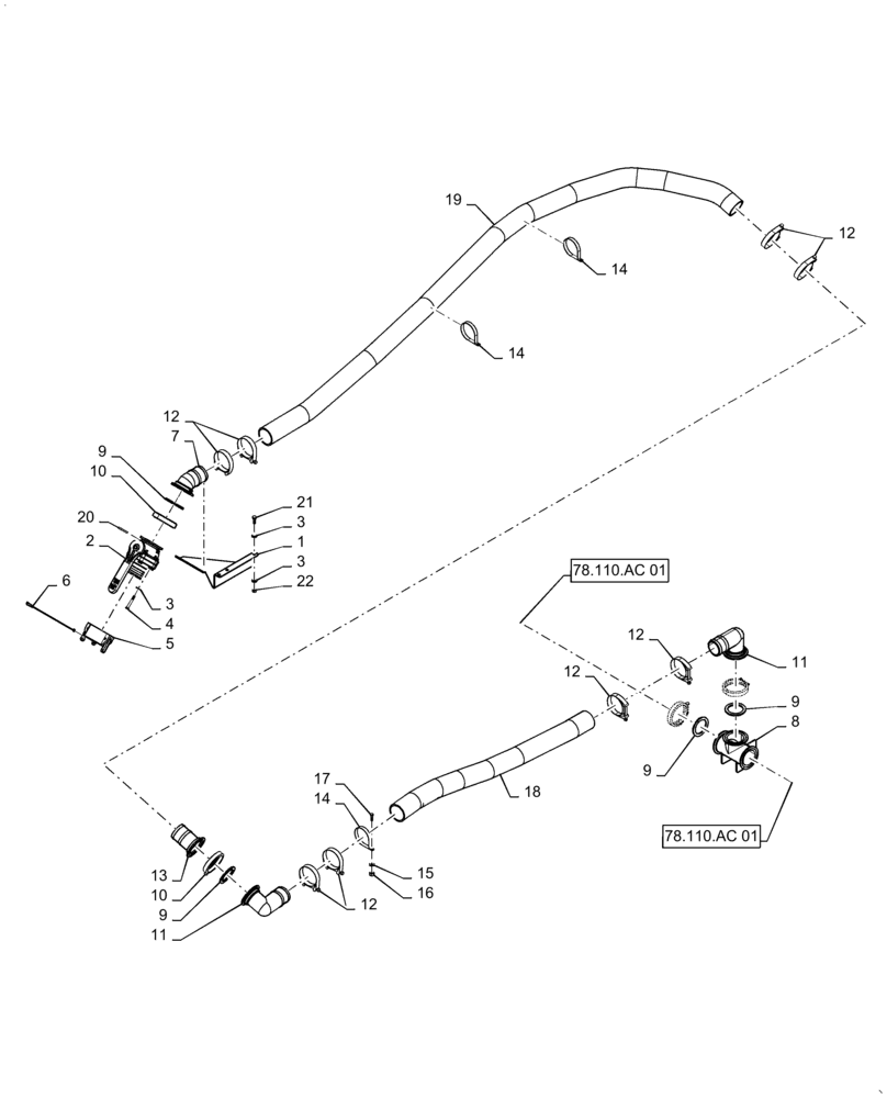 Схема запчастей Case IH PATRIOT 4440 - (78.110.AA[09]) - FRONT FILL PLUMBING, 3", BSN YGT042519 (78) - SPRAYING