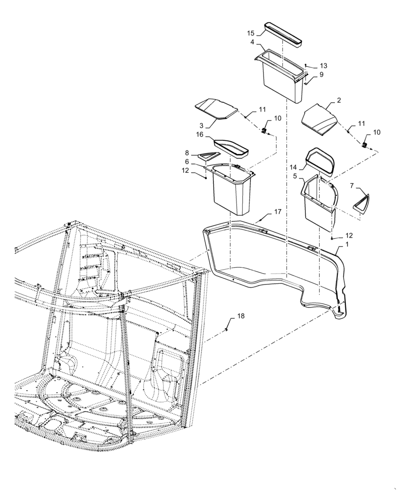 Схема запчастей Case IH 8230 - (90.151.AO) - VAR - 425358 - COVER ASSY (90) - PLATFORM, CAB, BODYWORK AND DECALS