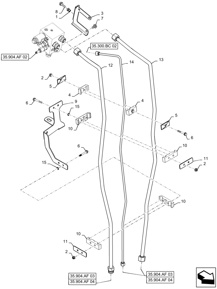 Схема запчастей Case IH 9240 - (35.904.AF[01]) - HYDRAULIC SYSTEM, FAN (35) - HYDRAULIC SYSTEMS