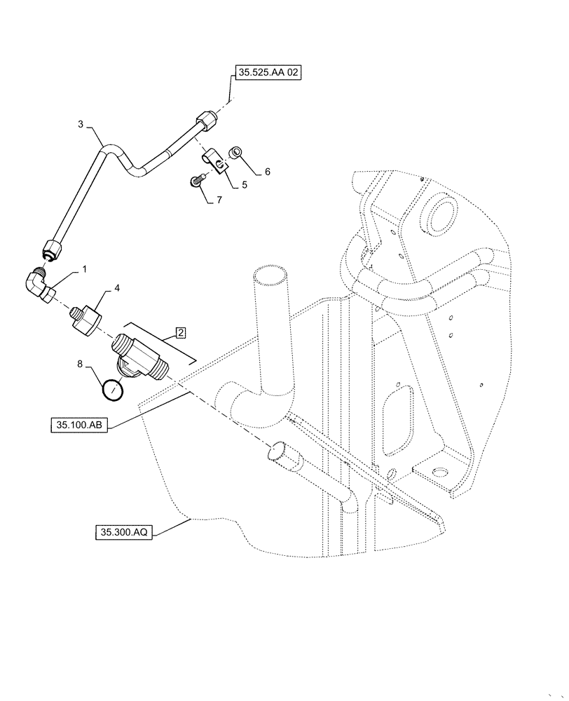 Схема запчастей Case IH TV380 - (35.220.01[05]) - DRAIN LINE, HYDRAULIC (35) - HYDRAULIC SYSTEMS