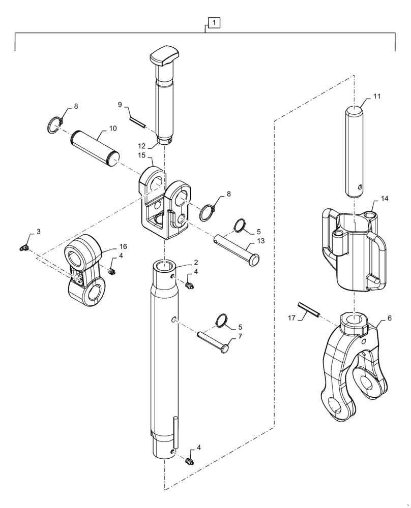 Схема запчастей Case IH MAGNUM 340 - (37.120.AV[03]) - HITCH, LIFT LINK, TURNBUCKLE, CAT4 - 340, 370 (37) - HITCHES, DRAWBARS & IMPLEMENT COUPLINGS