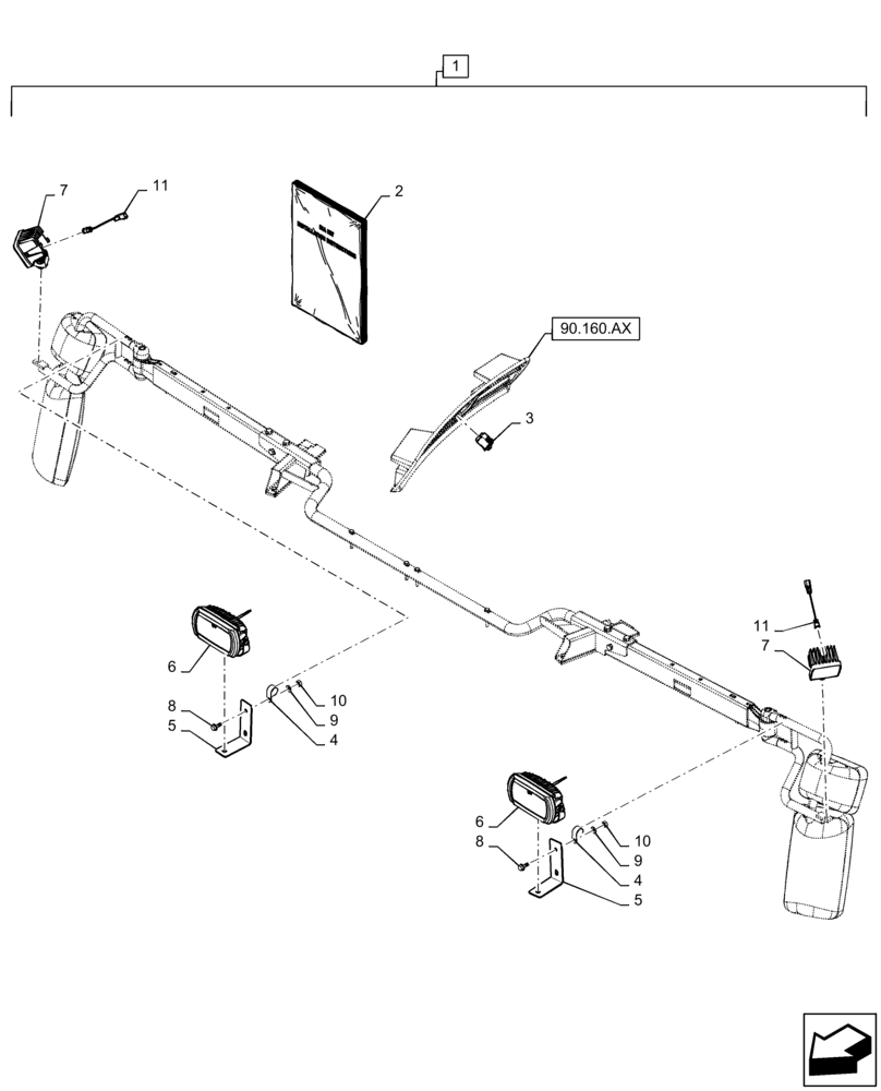 Схема запчастей Case IH 6140 - (88.100.55[04]) - DIA KIT, LED DISTANCE LIGHTING (88) - ACCESSORIES