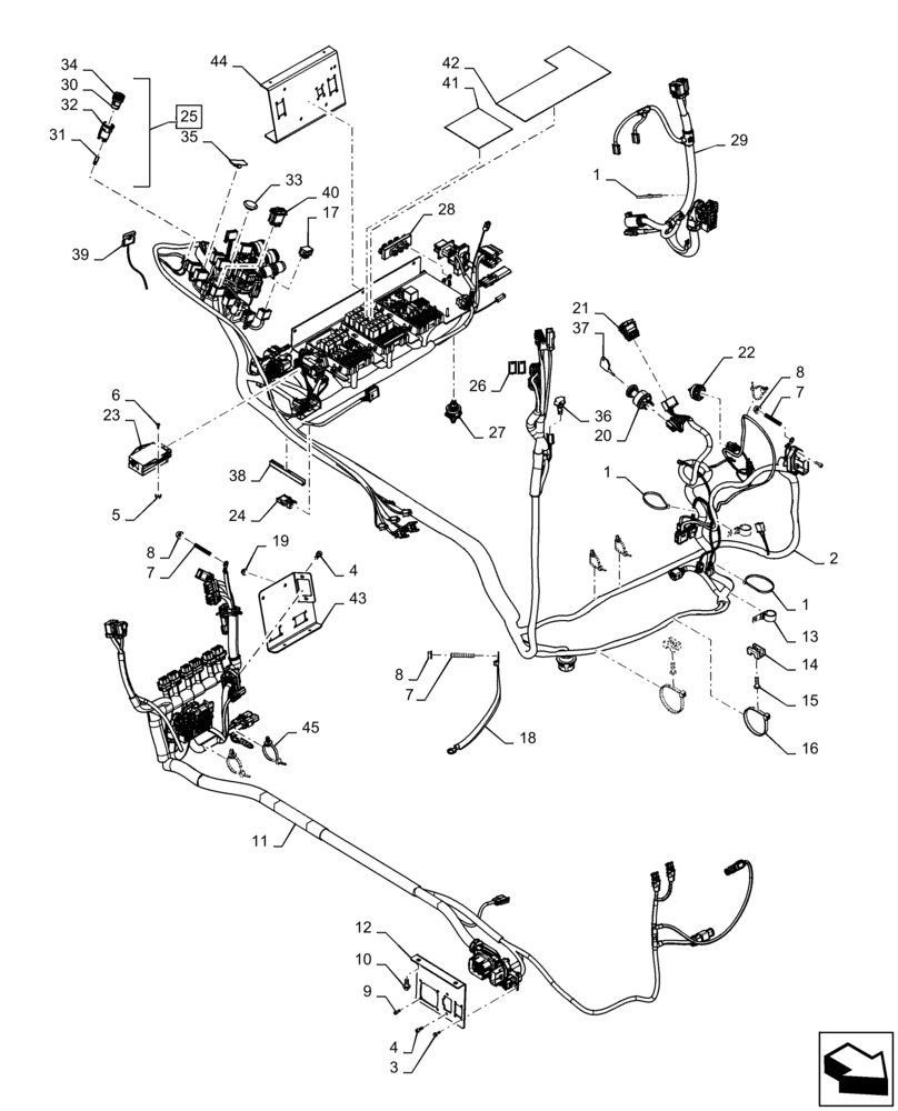 Схема запчастей Case IH MAGNUM 220 - (55.510.BP[11]) - CAB WIRE HARNESS - ASN - ZERH08100 (55) - ELECTRICAL SYSTEMS