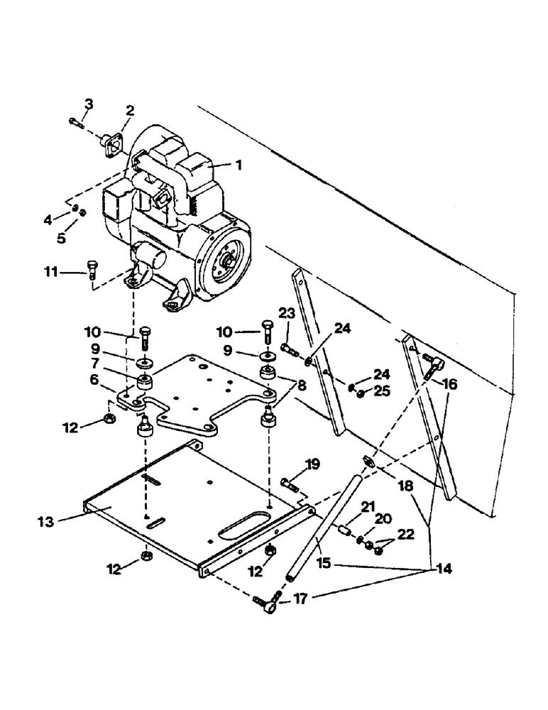 Схема запчастей Case IH AS1502 - (47) - ENGINE MOUNTING GROUP, MODEL AS1502 (10) - ENGINE