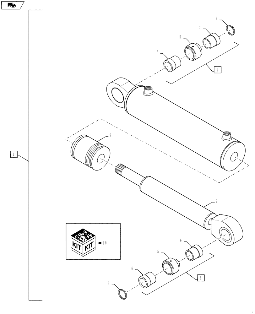 Схема запчастей Case IH 610 - (35.911.03) - REAR STABILIZATION CYLINDER (35) - HYDRAULIC SYSTEMS