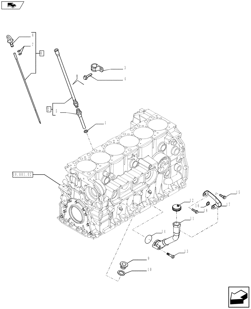 Схема запчастей Case IH F2CFE613R A021 - (10.304.01[01]) - PUMP, ENGINE OIL & RELATED PARTS (504386426 - 504386149 - 504387049 - 504055391) (10) - ENGINE