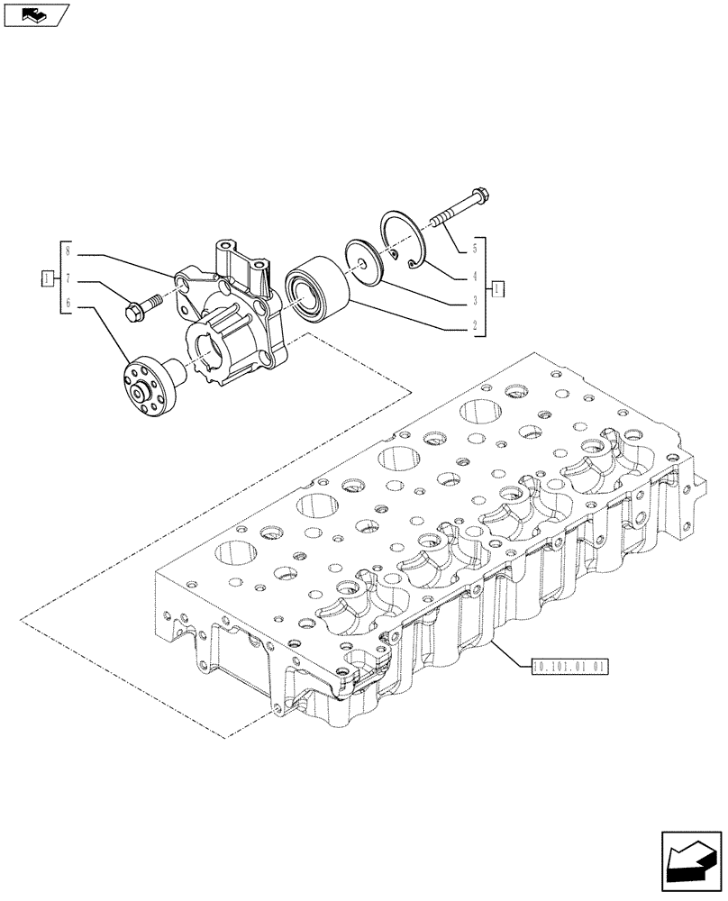 Схема запчастей Case IH F5DFL413A A001 - (10.414.03) - BELT PULLEY DRIVE & COVER (504380318) (10) - ENGINE