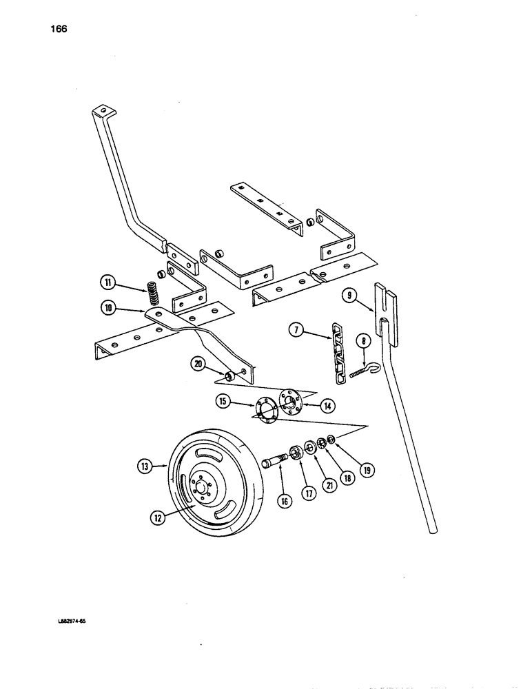 Схема запчастей Case IH 5100 - (166) - GANG PRESS WHEEL, CONTD 