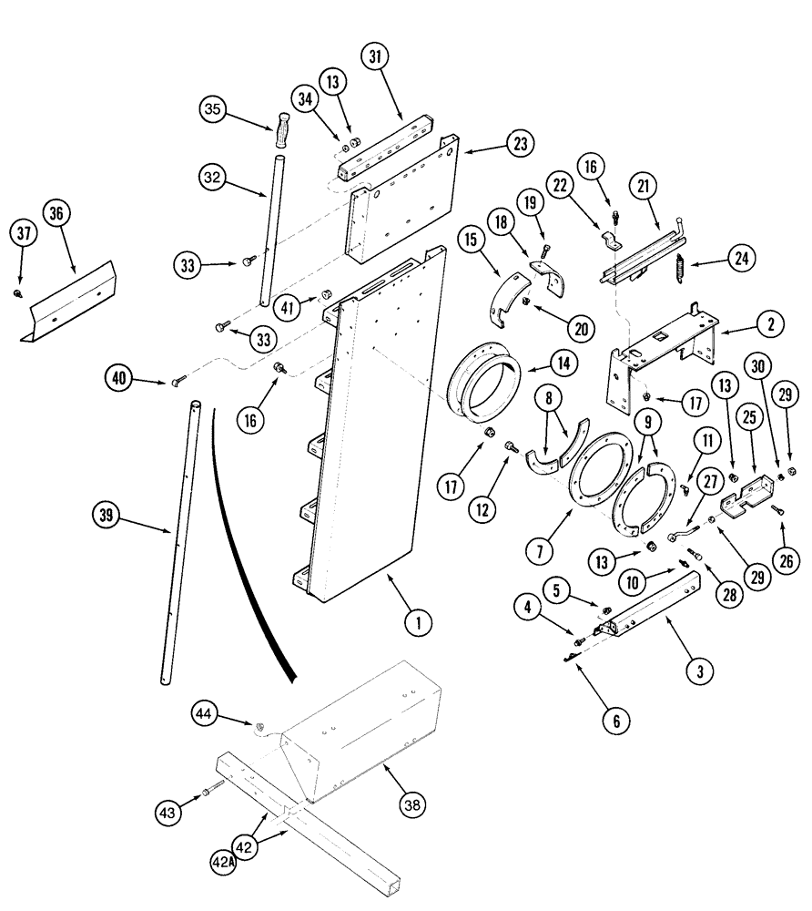 Схема запчастей Case IH 2155 - (9F-36) - PIVOTING LADDER (12) - CHASSIS