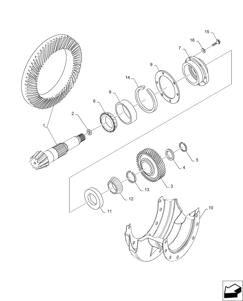 Схема запчастей Case IH MAGNUM 235 - (27.106.AC[11]) - TRANSMISSION, PINION SHAFT & GEARS (27) - REAR AXLE SYSTEM