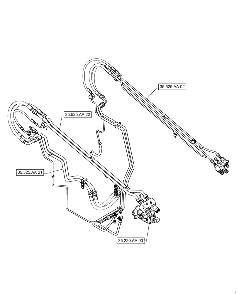 Схема запчастей Case IH SR270 - (35.525.010[02]) - HP HIGH FLOW AUXILIARY W/ 2ND AUX (35) - HYDRAULIC SYSTEMS