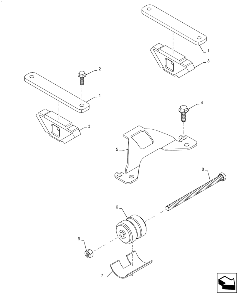 Схема запчастей Case IH MAGNUM 3154 - (10.001.AK[03]) - VAR- 420224, 420277, 429286 - ENGINE MOUNTING PARTS, TIER 2B, TIER 3 - 250, 280, 310, 340, 380, 2654, 3154 (10) - ENGINE