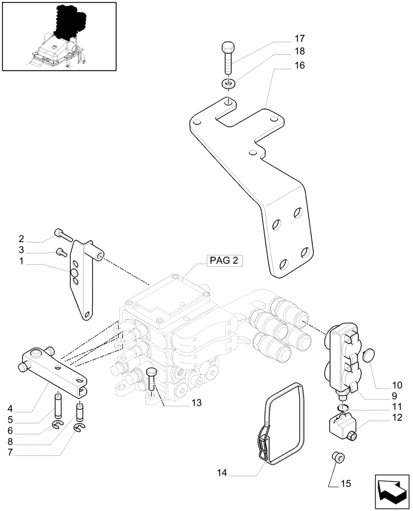 Схема запчастей Case IH MAXXUM 120 - (1.82.7/02[01]) - 2 REAR MECHANICAL CONTROL VALVES FOR CCLS PUMP (113 L/MIN) AND EDC - C6788 (VAR.390729-390841 / 743744) (07) - HYDRAULIC SYSTEM