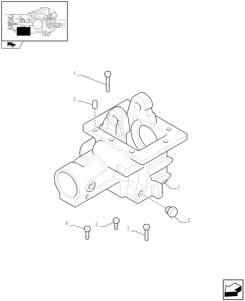 Схема запчастей Case IH FARMALL 80 - (1.33.0/01) - ELECTROHYDRAULIC DIFFERENTIAL LOCK CONTROL - 4WD IDLER CAS (VAR.330384-743909) (04) - FRONT AXLE & STEERING