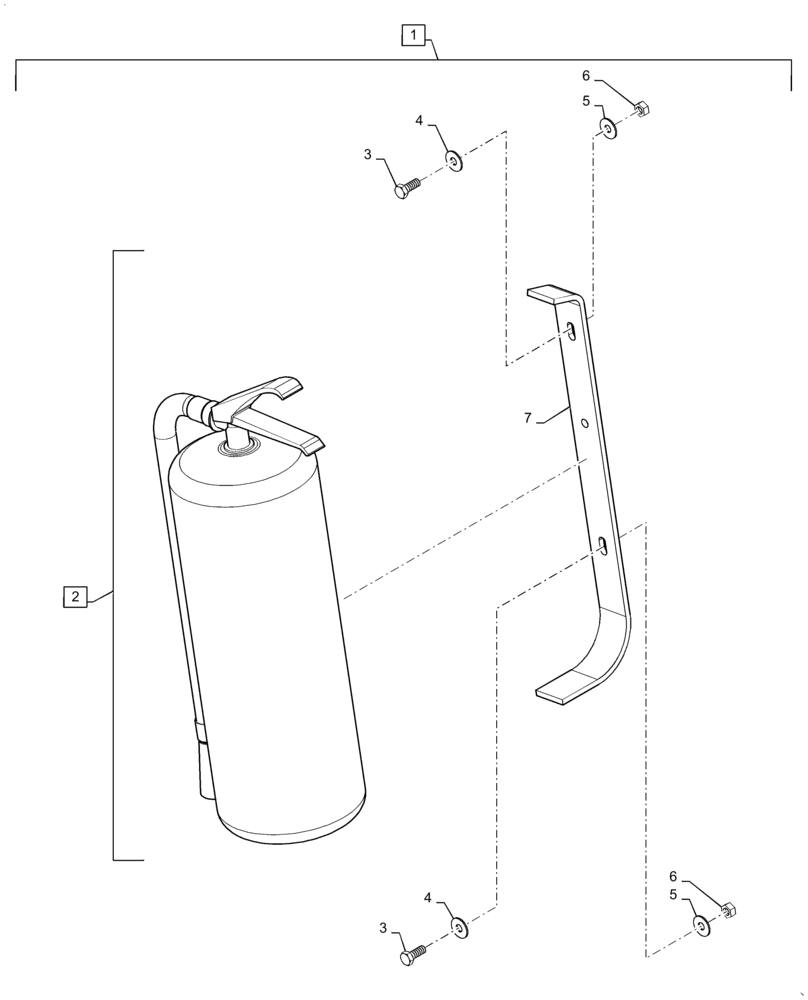 Схема запчастей Case IH 9240 - (88.100.05[01]) - DIA KIT, FIRE EXTINGUISHER (88) - ACCESSORIES