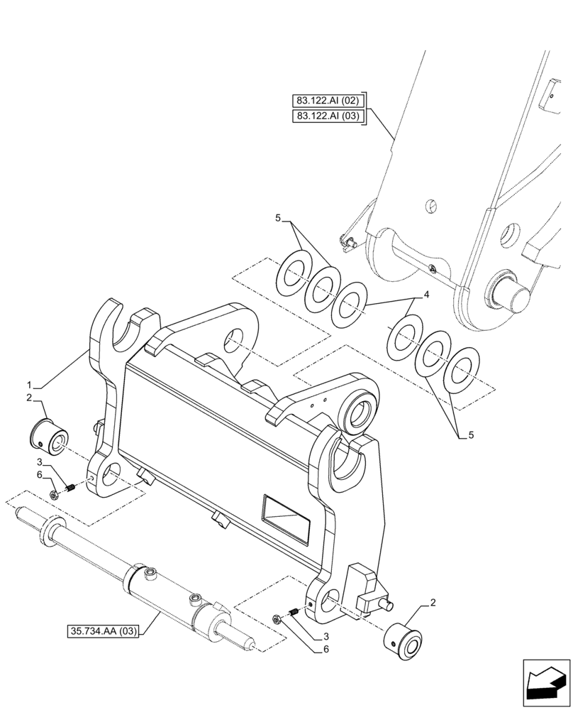 Схема запчастей Case IH FARMLIFT 935 - (89.100.AB[03A]) - VAR - 749148 - CARRIER, FORK - BEGIN SN NEKB00127 (89) - TOOLS