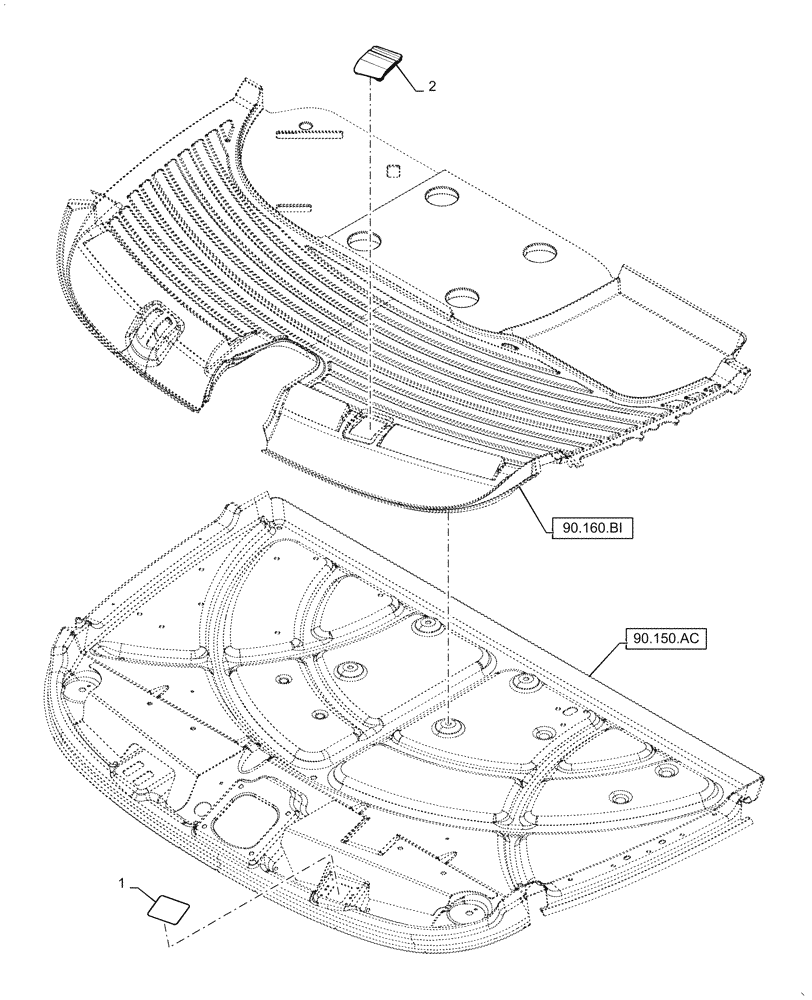 Схема запчастей Case IH 7140 - (27.106.AL) - COVER ASSY, DIFFERENTIAL LOCK, PEDAL (27) - REAR AXLE SYSTEM