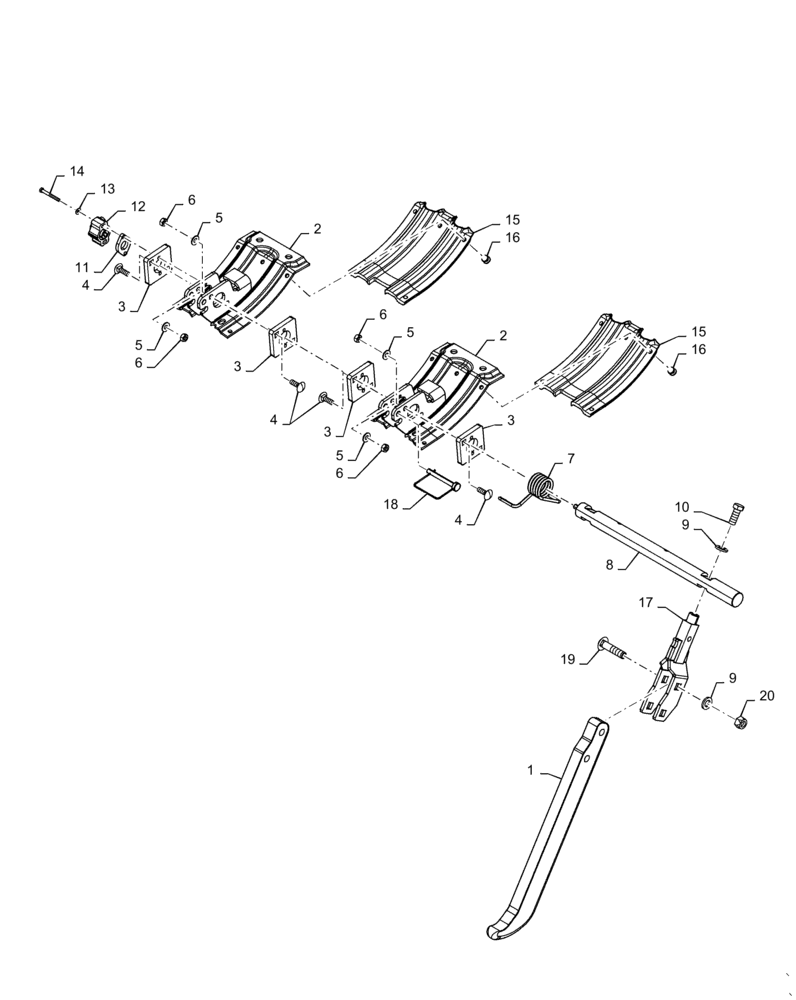 Схема запчастей Case IH 3162 - (58.131.05[04]) - AHHC, ARM ASSY, DRAPER, RIGHT CENTER (58) - ATTACHMENTS/HEADERS