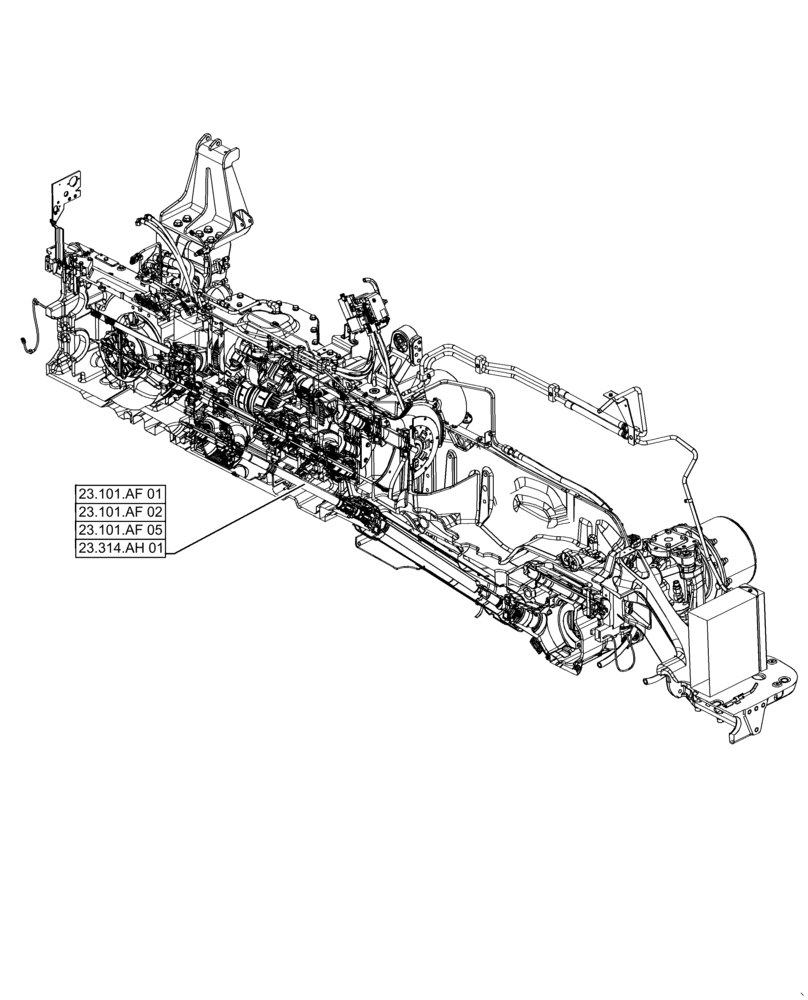 Схема запчастей Case IH MAGNUM 340 - (00.000.23[01]) - PICTORIAL INDEX - FOUR WHEEL DRIVE SYSTEM (00) - GENERAL & PICTORIAL INDEX