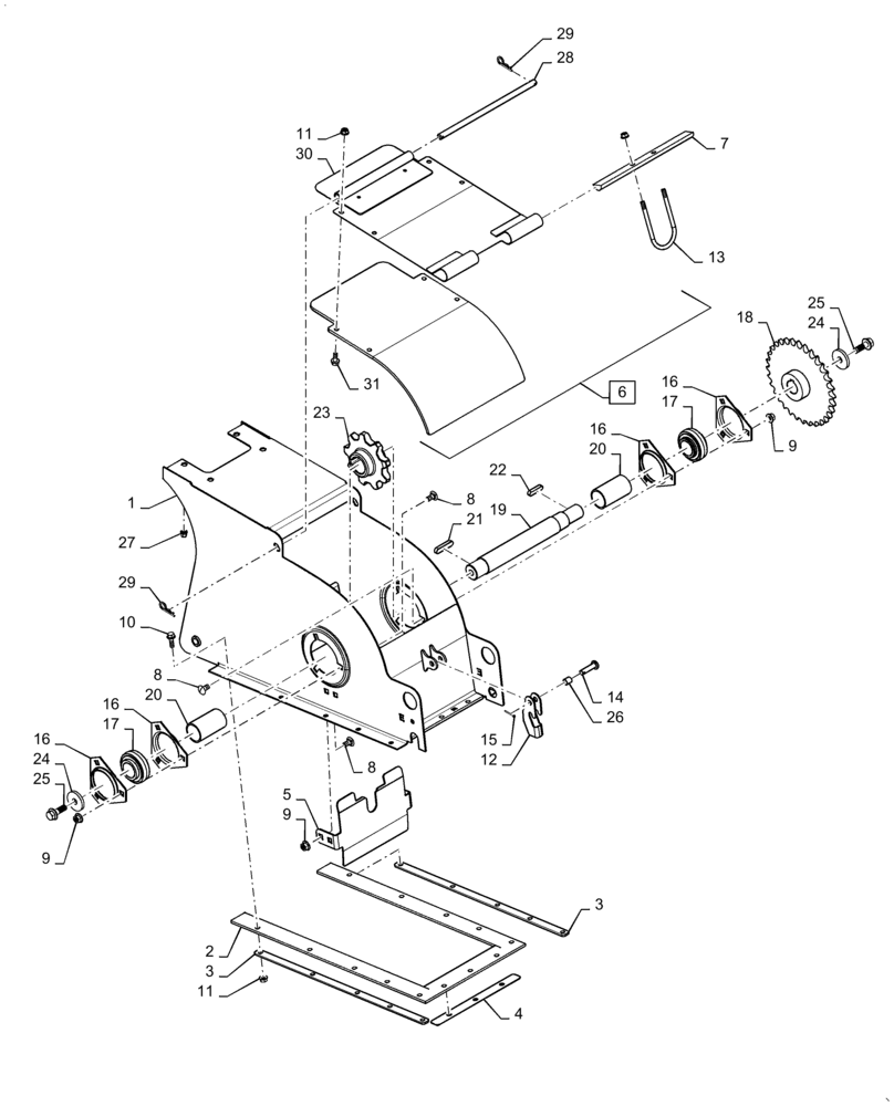 Схема запчастей Case IH 7140 - (80.101.AR[01]) - VAR - 722630, 722632 - GRAIN ELEVATOR HEAD HOUSING (80) - CROP STORAGE/UNLOADING