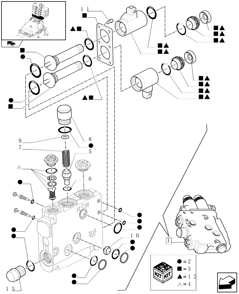 Схема запчастей Case IH MAXXUM 120 - (1.82.7/ D) - ELECTRONIC DRIFT CONTROL VALVE ELEMENT - BREAKDOWN (07) - HYDRAULIC SYSTEM