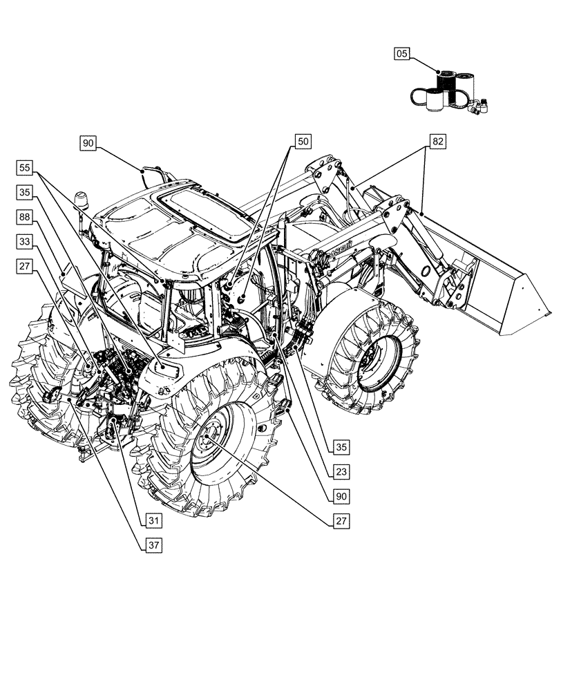 Схема запчастей Case IH FARMALL 120C - (00.000.00[02]) - PICTORIAL INDEX - MAIN SECTIONS (00) - GENERAL & PICTORIAL INDEX