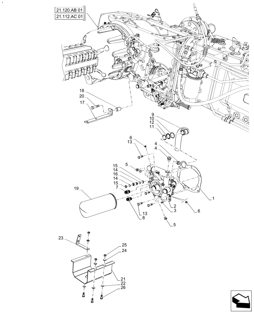 Схема запчастей Case IH FARMALL 120A - (35.104.AA) - VAR - 330066, 390266 - HYDRAULIC PUMP (35) - HYDRAULIC SYSTEMS