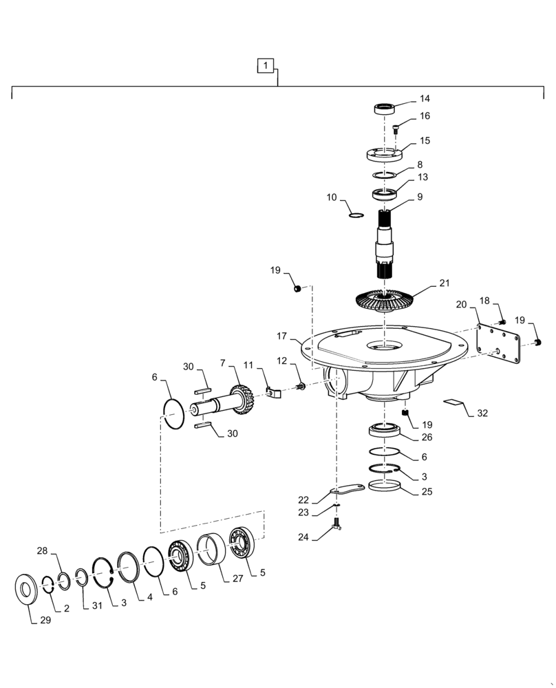 Схема запчастей Case IH 5140 - (80.180.AR) - VAR - 425312, 425329, 722983, 425077, 425313, 425330, 425078, 425314, 722740 - UNLOADING TUBE LOWER GEARBOX (80) - CROP STORAGE/UNLOADING