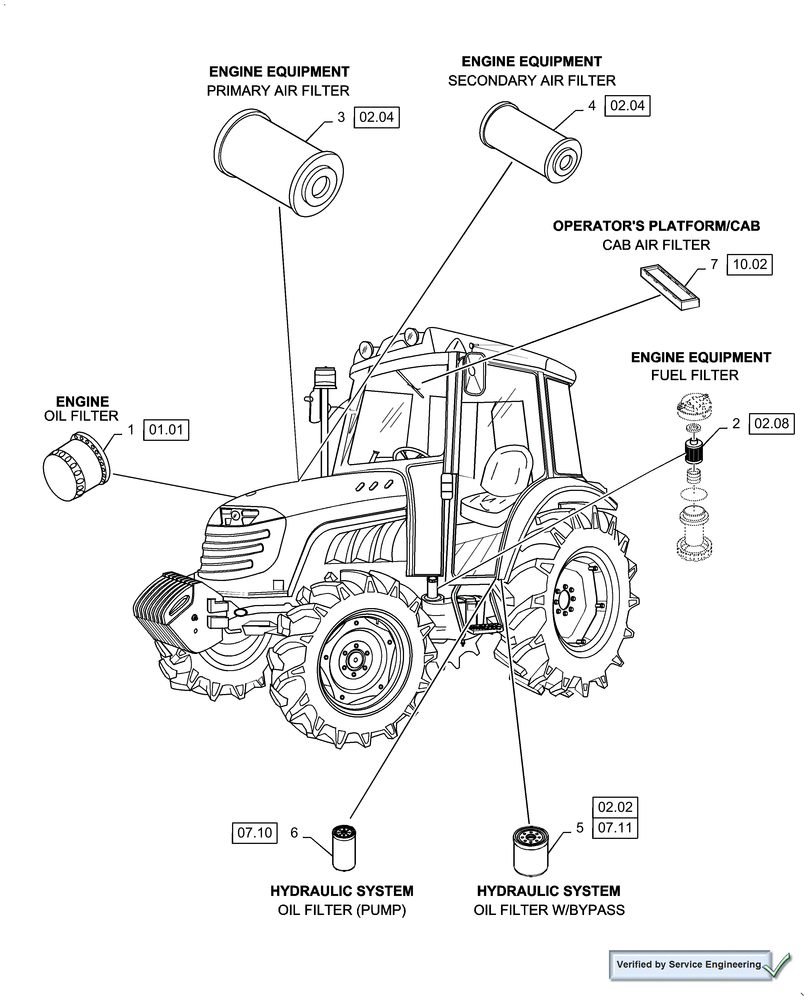 Схема запчастей Case IH DX40 - (05.100.03[01]) - FILTERS, DX40 (00) - GENERAL