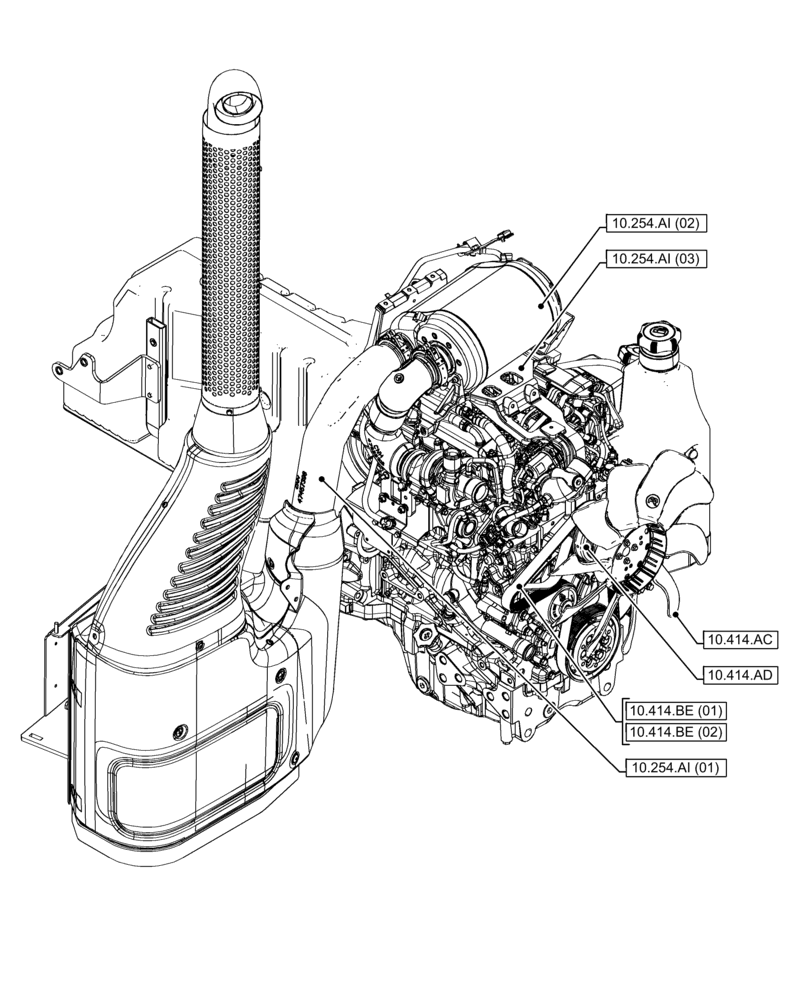 Схема запчастей Case IH FARMALL 120C - (00.000.10[02]) - PICTORIAL INDEX - ENGINE (00) - GENERAL & PICTORIAL INDEX
