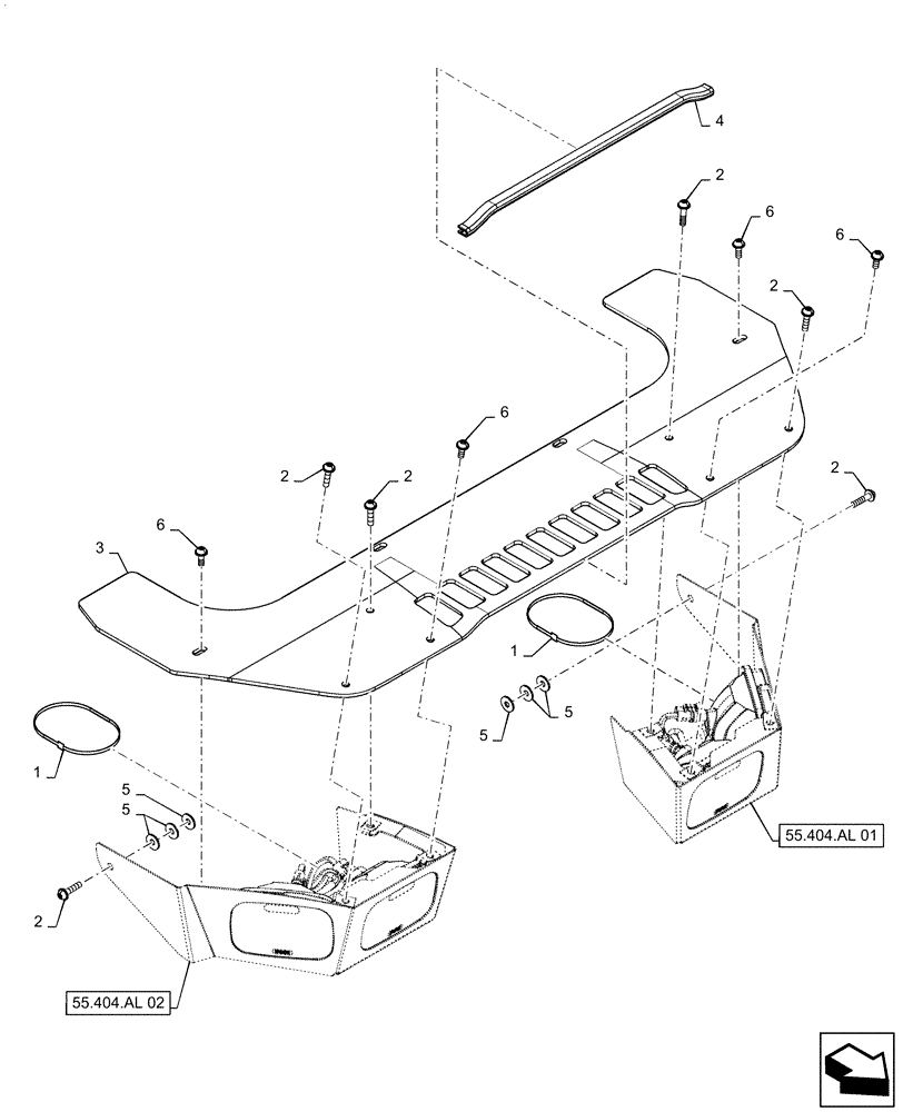 Схема запчастей Case IH SV300 - (55.404.AL) - FRONT LIGHT ASSY, W/ CORNER LIGHT, HD (55) - ELECTRICAL SYSTEMS